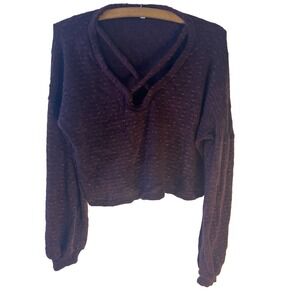 Vtg Y2K Charlotte Russe Purple Whimsy Knit‎ Sweater Women S Cropped Soft